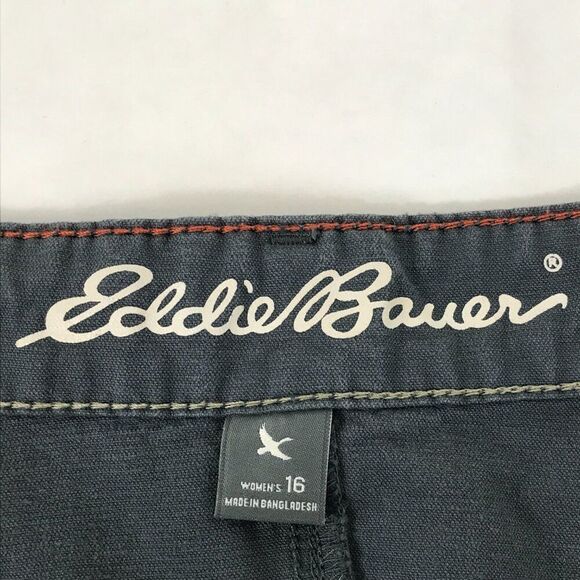 Eddie Bauer Boyfriend Fit Corduroy Pants Women's Plus Size 16 Gray Relaxed Leg - Picture 10 of 13